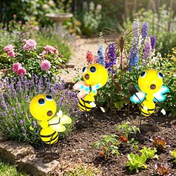 Süße Biene Sumsi grün mit Blume ca. 35 cm - Dekofigur